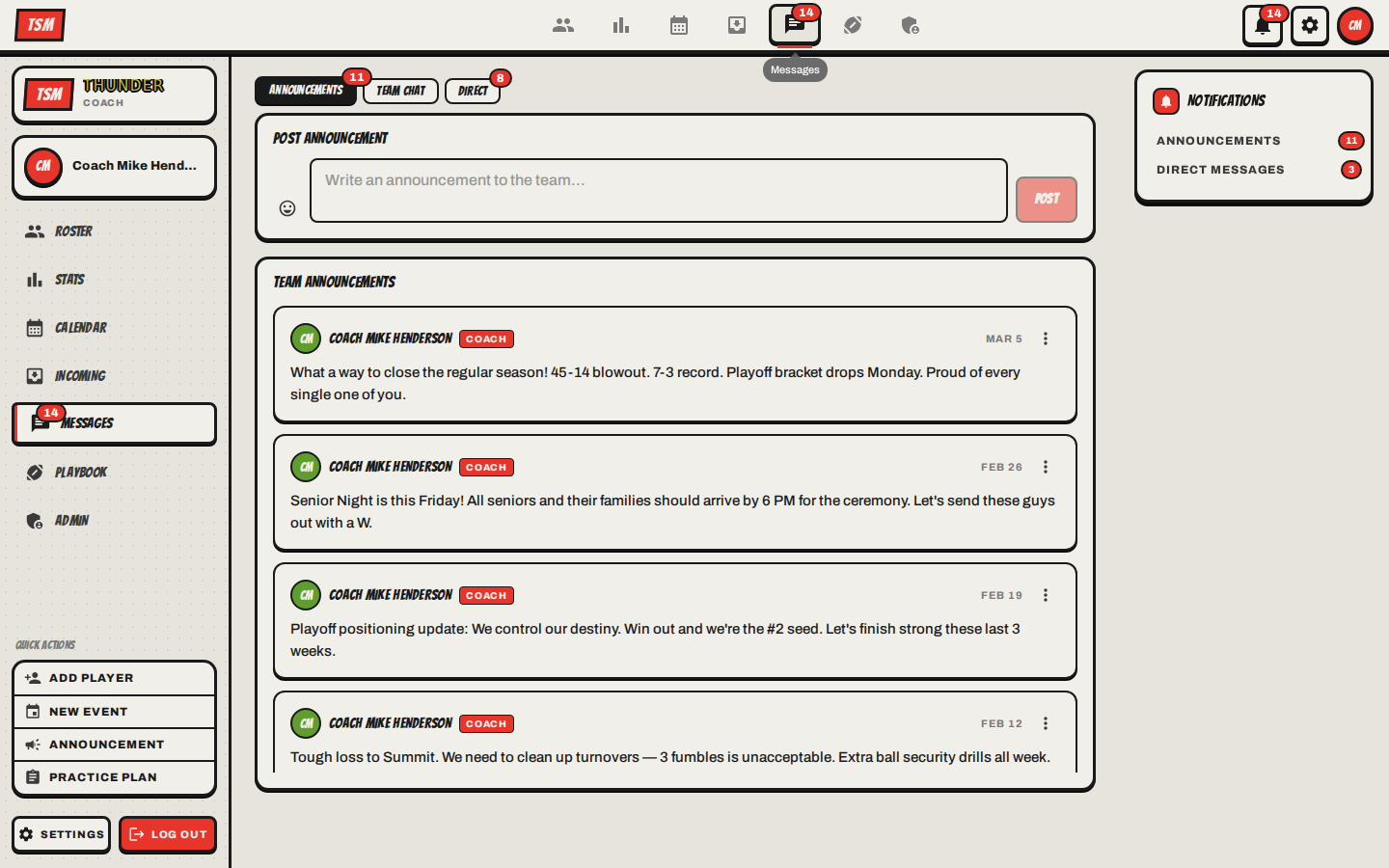 Team messaging desktop